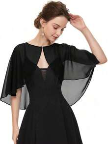 Women's Pink Chiffon Shawl With Pearl Decor, Lightweight Shawl For Spring, Summer, Autumn, Suitable For Bridal And Daily Wear