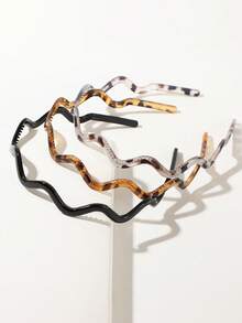 2 chiếc băng đô răng cưa lượn sóng, đơn giản, chống trơn trượt, phù hợp cho cả nam và nữ, phụ kiện tóc, phụ kiện đội đầu cho mùa hè, kỳ nghỉ, du lịch. - Sóng 3PCS - Xem 2