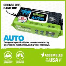 AFRT Crocodile Cloth Auto Cleaning Wipes 100 XL 15" X 10" Disposable Wipes For Car Engine Degreasing Body Detailing And Tire Cleaning Cuts Grease Oil Adhesives On Hands Tools Parts And More - Gói 100 chiếc - Xem 2