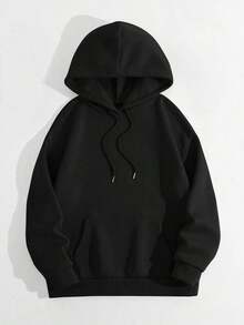 LOVE JOYY High Street Fashion Women Loose Long Sleeve Pullover Hoodie With Angel Wings Rhinestone Decor, Pocket, Blingbling Streetwear, Autumn/WinterY2Y-W- Gras - 黑色 3 - 查看 6
