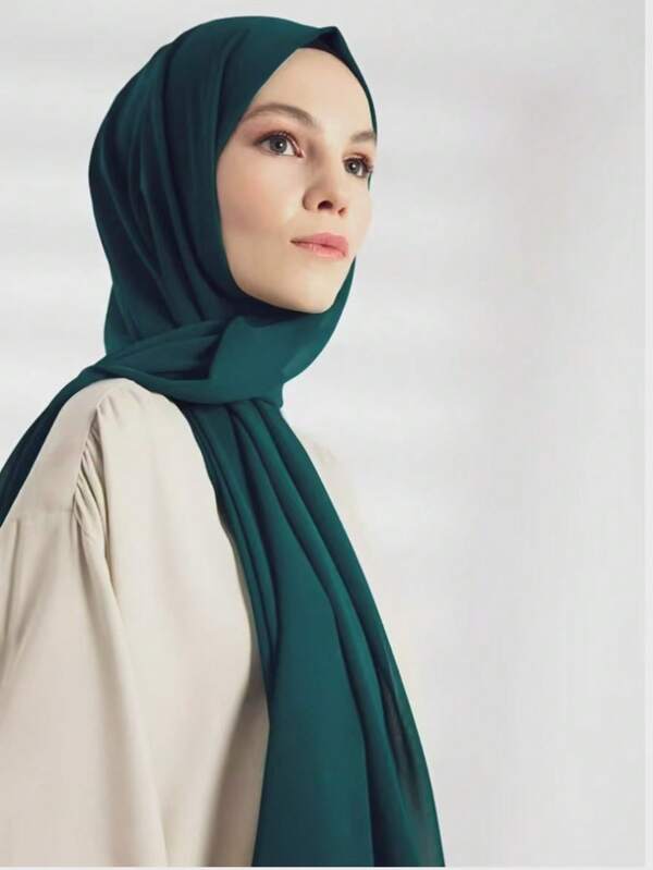 Pañuelo de mujer de gasa suave y liso con perlas falsas, adecuado para uso diario como diadema, hijab suave para mujeres con abaya