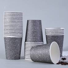 10个/20个/60个装，圣诞节一次性纸杯，闪光黑色，9盎司咖啡纸杯，冷热饮杯，适用于圣诞节假日派对，咖啡、水、果汁等，黑色闪光亮片纸杯 - 閃粉黑色 - 查看 4