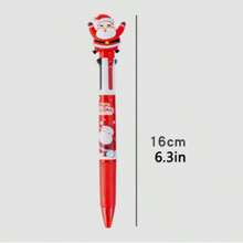 5pcs Random Red Series Christmas Ball Pens, Santa Claus Gift Christmas Tree Style Multicolor Gift Pens, Christmas Holiday Student Stationery Prize Gift Christmas Gift Reward - Multicolor - View 5