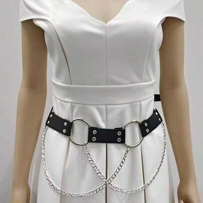 Multiple Sizes Available, European & American Fashion Metal Suspender Chain Sexy Punk Luxury Women Body Chain Waist Belt, Suitable For Performances, Parties, Bars, Holidays And Daily Wear