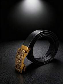 1 pieza Cinturón de cuero clásico con relieve para hombres, adecuado para trajes, vaqueros, ropa casual, gran idea de regalo - Multicolor - Ver 4