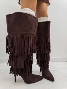 Bottes mi-mollet pour femmes - Tabac - Voir 3