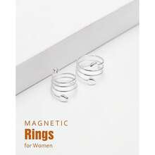 Jecanori Copper Rings For Women,Magnetic Ring Adjustable Love Heart Copper Rings,Christmas Jewelry Gift With Ring Box,Rings Gift{Inchcolor_nameinch:InchSilverinch} - Silver - View 8