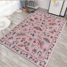 [Soft Insect Print Rug] Soft Modern Insect Print Area Rugs, Non Slip Washable Rugs For Living Room Rug, Ultra-Thin Large Carpet For Dining Room Office Bedroom - Pink - View 11