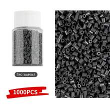 1000 piezas de cuentas Perler negras y blancas de 2,6 mm en botella pequeña rellenable, ligeras y portátiles, adecuadas para manualidades de accesorios DIY y decoración