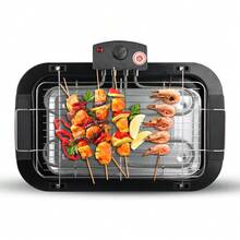 Parrilla eléctrica de alta potencia para uso doméstico: potencia potente de 2000 W, equipada con una parrilla duradera y de alta calidad, disfrute de la diversión de la barbacoa familiar. - Negro - Ver 2