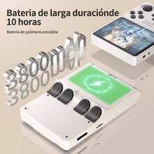 CONSOLA RETRO MANUAL, CON MÁS DE 20 000 JUEGOS, 30 EMULADORES, MEMORIA 256 GB MODELO R40S PRO - Blanco - Ver 6