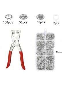 201件五爪扣安裝套件,衣扣維修套件,附壓合工具,無需縫紉的扣子,容易安裝（50套扣子,1個安裝工具） - 彩色 - 查看 8