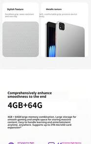 ERAZER 联想 Ideapad M8 平板电脑，8.0 英寸高清莱茵护眼显示屏，适用于学习、娱乐、办公，95% 金属机身，4GB+64GB WiFi 版本 8，6GB+128GB 8 英寸银色，USB Type-C 接口