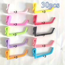 1/30pcs Colorful Plastic Hooks, Suitable For Metal Grid Boards - Easy To Install, Reusable Hanging Solution, Ideal For Home, Supermarket And Market Display Bathroom Bathroom Accessories Bathroom Tools