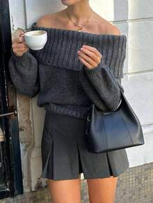 1 Stück Damen Knopf-Dekor Strickjacke