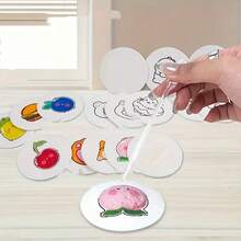 3D圆形DIY纹理绘画纸，马克笔套装，专业绘画纸，DIY绘画工具，丙烯颜料，马克笔，创意设计装饰纸，成人涂色书，老年人活动用品，94tc3工艺工具，纹理绘画，DIY项目，提升艺术体验，理想礼品之选，激发创造力，适合作为派对礼品、学生奖励、节日和生日礼物、办公用品和圣诞礼物 - 彩色 - 查看 5