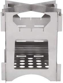 Estufa para Acampar Plegable, Estufa para Acampar Plegable Quema de Leña Estufa de Leña Plegable Portátil de Acero Inoxidable Estufas de Leña para Acampar Al Aire Libre Viajes Senderismo Picnic Estufa - 1 - Ver 1