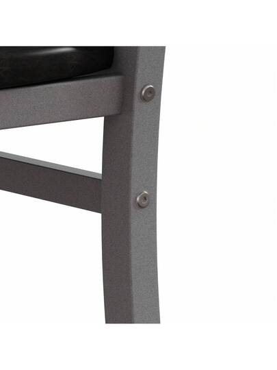 Dining Chairs Set Of 4, Steel Legs PU Leather Seat Kitchen, Living Room, Black, Grijs view 8