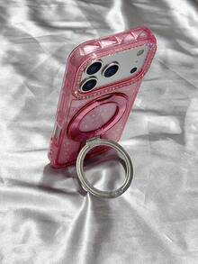 Funda de teléfono de alta calidad con brillo, strass y soporte y correa de cordón, adecuada para iPhone 17 Pro Max/17 Pro/17/16 Plus/16 Pro Max/16/16 Pro/15 Pro Max/15 Pro/15/14 Pro Max/14 Pro/14/13 Pro Max/13 Pro/13/12 Pro Max/12 Pro/12/11 - Rosa - Ver 7