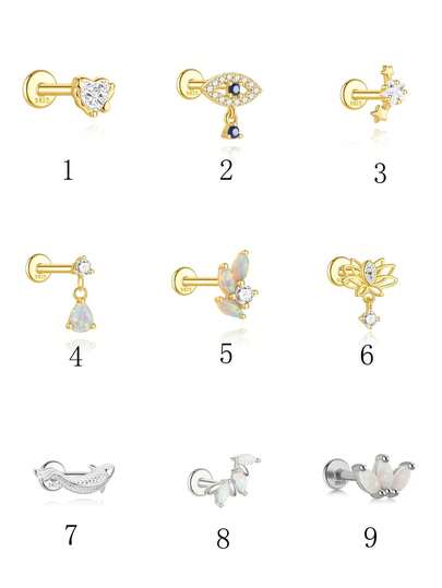 1 st örhängen i 925 sterlingsilver för kvinnor, örhängen i växthusstil, droppörhängen, piercing, lämplig för årsdagar, lämplig för årsdagar, fina smycken