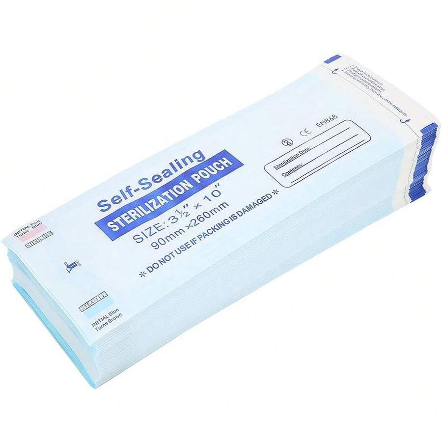 2 Tamaños 200 Piezas Caja Auto Esterilización Bolsa bolsas para esterilizar instrumental (90 * 260mm) - 90*260 mm - Ver 1