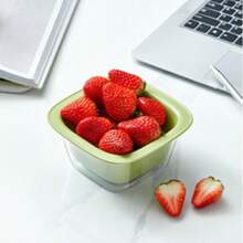 1pc超实用少女心精致迷你双层沥水篮果蔬洗菜篮水果清洗工具可爱迷你优质果盘沥水盆省钱指南（随机贴纸，轻微划痕，正常现象） - 彩色 - 查看 16