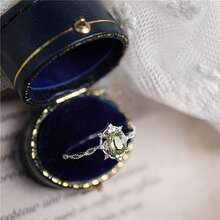 1pc S925 Sterling Silver Luxury Snowflake & Olive Green Design Ring With Shiny Zirconia Stone, Elegant Quality Jewelry For Women, High-Quality Wedding/Engagement Wear, Thoughtful Gift For Loved One - Silver - View 3