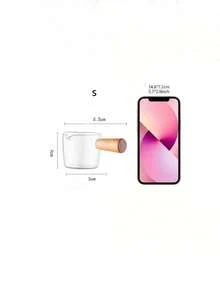 Liten mjölkkopp i glas & mini-mjölkkanna & kaffekopp i japansk stil med trähandtag & mjölkkanna med pip för steksås - Genomskinlig - Visa 13