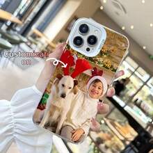 1pc Customized Photo DIY Design, Customize Your Animated Image, Eternal And Fashionable. 1pc Eternal Customized Matte Black Wedding Lens Frame Phone Case, Suitable Compatible With Apple Phones