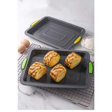 Brownie Baking Pan Cake Mold Square Silicone Baking Mold Home DIY Cake Roll Mold Bread - Beige - View 2