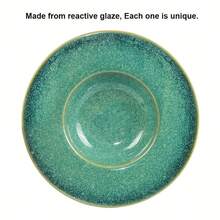 1pc 9in Creative Pasta Plates With Rim, Retro Kiln Change Ceramic Wide Rimmed Soup Bowl, Premium Porcelain Pasta Plate Bowl, Shallow Soup Plates For Restaurants, Hotels, And Foodies