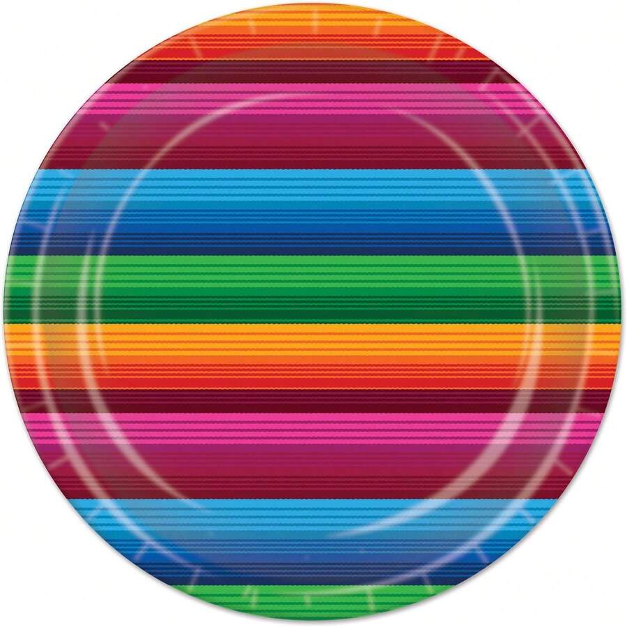 Beistle Italian Red White And Green Paper Plates - Fiesta Plates - View 1