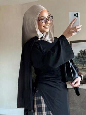 1pc Women's Bohemian Style Ombre Print VELA Alternative Hijab, Autumn/Winter Street Fashion Scarf, Suitable For Daily Wear