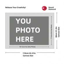 Customized Diamond Painting Set, DIY Personalized Pictures, 5D Diamond Art, Adult Customized Gift, Home Wall Decoration (Round Diamonds, 11.7x11.7 Inches/30x30 Cm), Diamond Painting Art Set - Multicolor - View 117