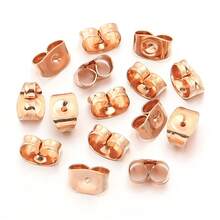 100-200 pezzi/confezione Tappi per orecchie rotondi in acciaio inossidabile, orecchini a perno in acciaio al titanio con chiusura a farfalla, accessori per orecchini, strumenti antiscivolo, all'ingrosso per componenti di orecchini fai-da-te