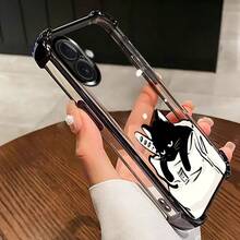 4コーナー保護耐衝撃性ケース、 16 Pro Max、16E、15、14、13、12、11、X、13 Pro Maxを使う、ミンるいエッジ払いき、モデル6、7、8と互換性あり、透明な電話カバー、女性用 G電話 - ブラック - チェックする 2