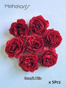 MEHELANY 38/25Pcs Artificial Peony Flower Heads Red Faux Flower Silk Artificial Flower Heads Simulated Penoy For Wedding Party Decoration, Cake Decoration And Home Living Room Table Decoration, Halloween Decor, Christmas Decor, Fall Party Decor, Harvest Table Centerpieces Decor, Xmas Tree/Wreath Decor