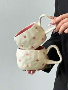 1个花卉陶瓷咖啡杯，简约ins风大容量咖啡杯，优雅下午茶杯，大容量可盛装甜点、沙拉、早餐牛奶燕麦片、拿铁，创意商用咖啡杯，生日、斋月、圣诞节送给朋友的理想礼物