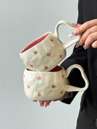 1pc Floral Ceramic Coffee Mug, Minimalist Ins Style Large Capacity Coffee Cup, Elegant Afternoon Tea Cup, Large Capacity For Dessert, Salad, Breakfast Milk Oatmeal, Latte, Creative Commercial Coffee Mug, Ideal Gift For Friends On Birthday, Ramadan, Christmas