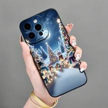 New Christmas Theme Snowman Family Pattern Creative Hot-Selling Phone Case - Suitable For IPhone 16e/7/8/XR/XS/X/11/12/13/14/15/16 Pro Max/Plus, Shockproof Full Protection Phone Case/Printed Phone Case/UV Phone Case, Gift For Friend/Friend - nero - Visualizzare 1