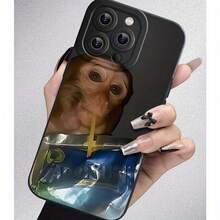 1 Stylish Phone Case, Does Not Include Lanyard Or Stand. Caprisun Monkey Taking Design Phone Case, Summer Drop And Shock Resistant Full Coverage Case For 15/14/13/12/11 Pro, Compatible With 17. - Hitam - View 2