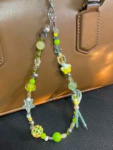 Handmade Phone Lanyard, Cute & Fresh Summer Ins Style Phone Case Strap, DIY Beaded CCD Camera Hanging Chain - Multicolor - View 1