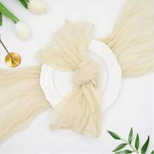 12pcs Cheese Cloth Napkins, 20 X 20 Inches Beige Country Style Dinner Table Napkins Decor, Suitable For Wedding Party Table Decoration, Bridal Shower - متعدد الألوان - مشاهدة 1