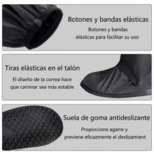 Cubre Zapatos Impermeable, Protector De Zapatos Con Reflector, Cubiertas de Zapatos Antideslizante con Cremalleras, Para La Temporada De Lluvias, Al Aire Libre, Ciclismo - Multicolor - Ver 5