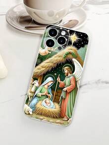Christmas Nativity Scene Phone Case Religious Art Design Mary Joseph Baby Jesus Manger Angel Starry Sky Pattern Transparent Case, Compatible With IPhone 17/16/15/14/13/12/11/XS, Compatible With Galaxy A16/A25/A35/A54/A73, Compatible With Galaxy S24/S23Plus/S22Ultra, Waterproof Shockproof Scratch Resistant - 無色 - 查看 7