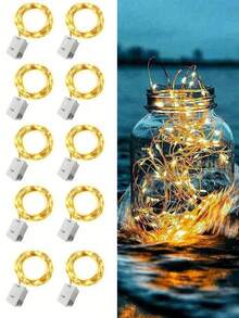 12pcs-LED String Lights, 118in Christmas LED Lights String, Warm Color LED Fairy Lights, Battery Operated Fairy Lights For Indoor Outdoor Decoration, Wedding Party Bedroom Patio, Valentine's Day, Christmas Decoration Light String, Christmas Tree Decoration