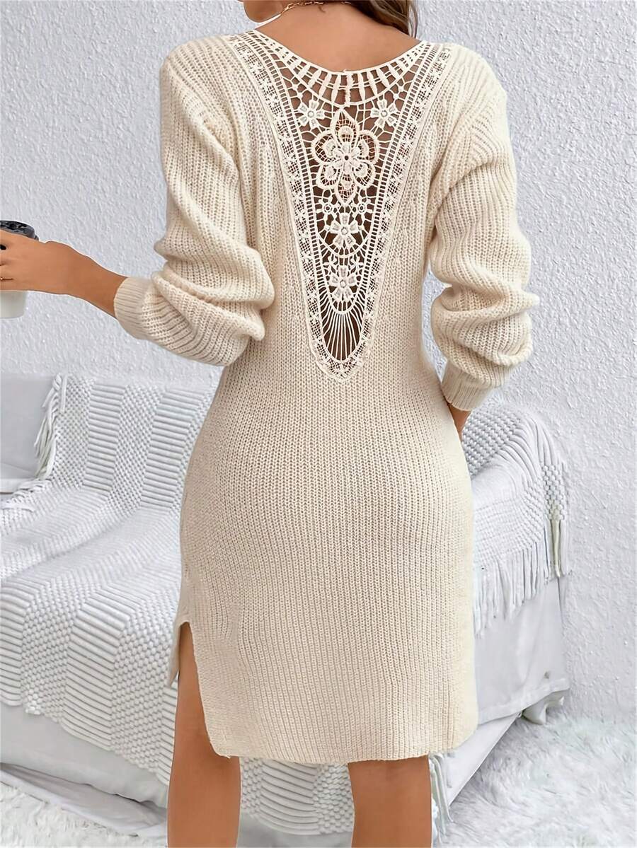 Women Sweater Bodysuits - 杏色 - 查看 1