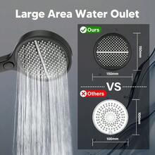 ACA International 4 Spray Modes Shower Head 150MM Large Panel Spa Handheld With HighPressure Massage Builtin Power Wash To Clean Tub Luxury Shower Head For Bathroom WELS Approved Matt Black