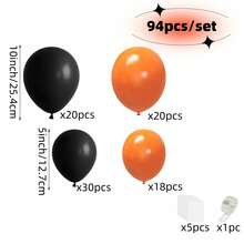 30pcs Black & Orange Halloween Theme Party Balloon Set, Designed For DIY Balloon Arrangements, Wedding, Birthday, Bachelorette Party, Anniversary Decor, Gender Reveal Decor, Farm, Balloon Arch Decor, Outdoor Photography Props And Various Halloween Party Decorations - Black Orange - View 11