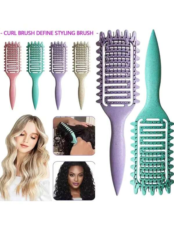 Curly Hair Brush Hollow Out Design For Frizz Control & Define Curls, Styling Detangling Brush Beard Comb For Men Women,Hair Brush,Slick Back Brush,Styling Brush,Curly Hair Brush,Edge Brush,Hair Comb,Brush Hair,Hair Brush Set,Comb Hair,Comb For Curls,Detangling Brush,Hair Brush For Women,Hair,Travel,Hair Products,Hair Tools,Hair Stuff,Barber,Barber Accessories,Barbershop,Hairdressing Equipment